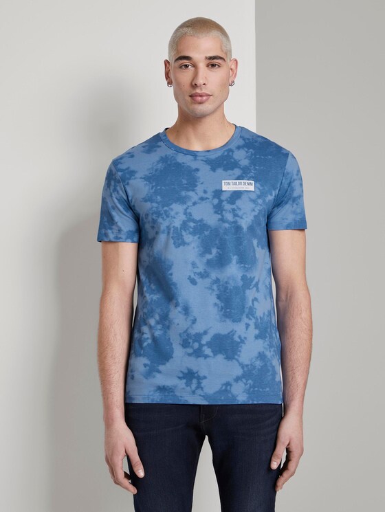 T-Shirt im Batik-Look - Männer - blue big batik print T-Shirt im Batik-Look - Männer - blue big batik print - 1 - TOM TAILOR Denim
