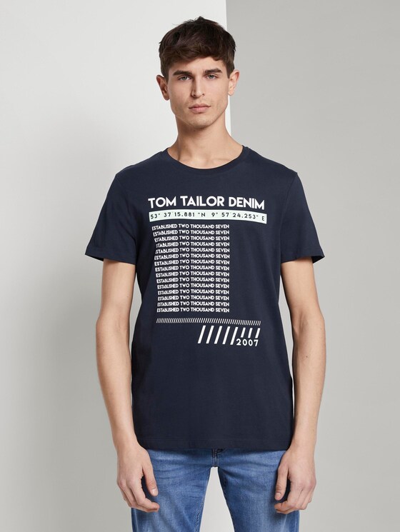 T-shirt with a print - Men - Sky Captain Blue T-shirt with a print - Men - Sky Captain Blue - 1 - TOM TAILOR Denim