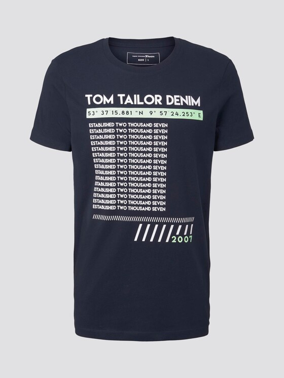 T-shirt with a print - Men - Sky Captain Blue T-shirt with a print - Men - Sky Captain Blue - 7 - TOM TAILOR Denim