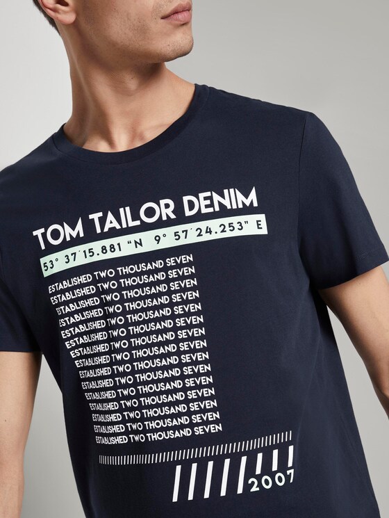 T-shirt with a print - Men - Sky Captain Blue T-shirt with a print - Men - Sky Captain Blue - 9 - TOM TAILOR Denim