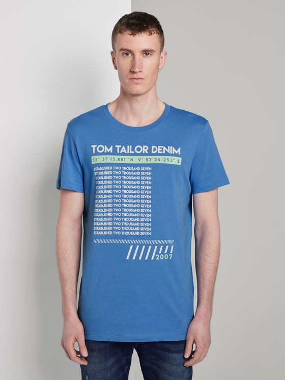 T-Shirt mit Print - Männer - water sport blue T-Shirt mit Print - Männer - water sport blue - 1 - TOM TAILOR Denim