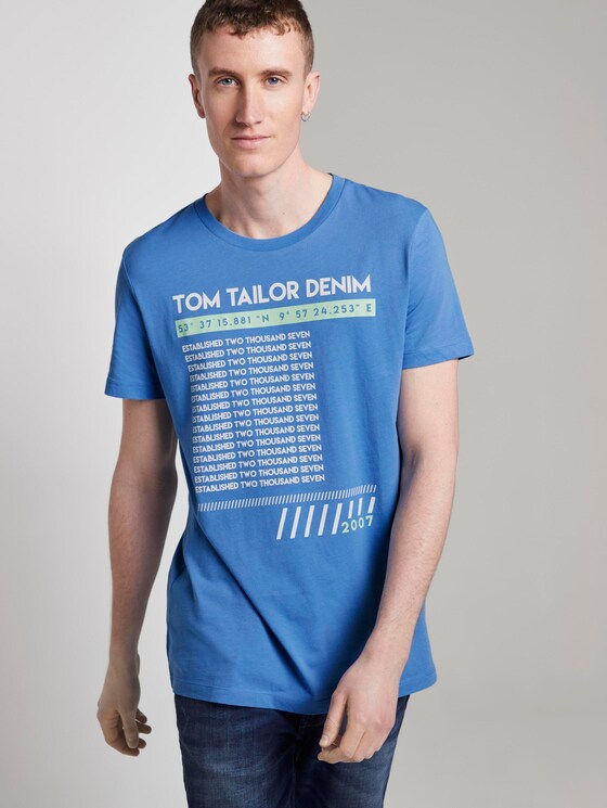 T-Shirt mit Print - Männer - water sport blue T-Shirt mit Print - Männer - water sport blue - 5 - TOM TAILOR Denim