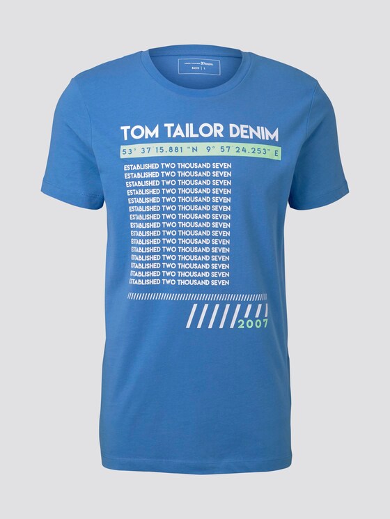 T-Shirt mit Print - Männer - water sport blue T-Shirt mit Print - Männer - water sport blue - 7 - TOM TAILOR Denim