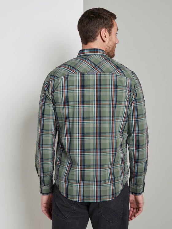 Kariertes Hemd - Männer - olive base blue check Kariertes Hemd - Männer - olive base blue check - 2 - TOM TAILOR
