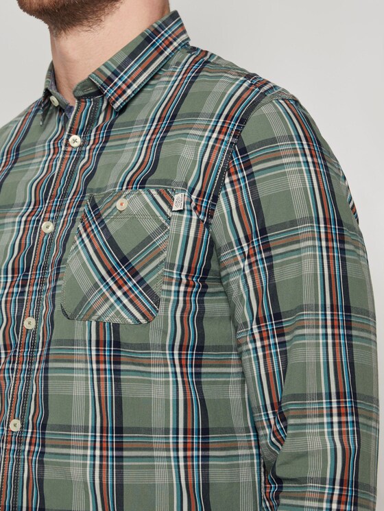 Kariertes Hemd - Männer - olive base blue check Kariertes Hemd - Männer - olive base blue check - 9 - TOM TAILOR