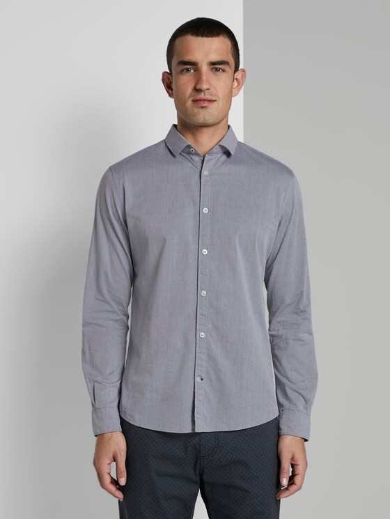 Strukturiertes Hemd - Männer - navy small diamond structure Strukturiertes Hemd - Männer - navy small diamond structure - 1 - TOM TAILOR