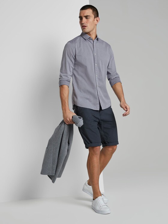Strukturiertes Hemd - Männer - navy small diamond structure Strukturiertes Hemd - Männer - navy small diamond structure - 3 - TOM TAILOR