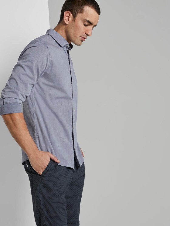 Strukturiertes Hemd - Männer - navy small diamond structure Strukturiertes Hemd - Männer - navy small diamond structure - 5 - TOM TAILOR