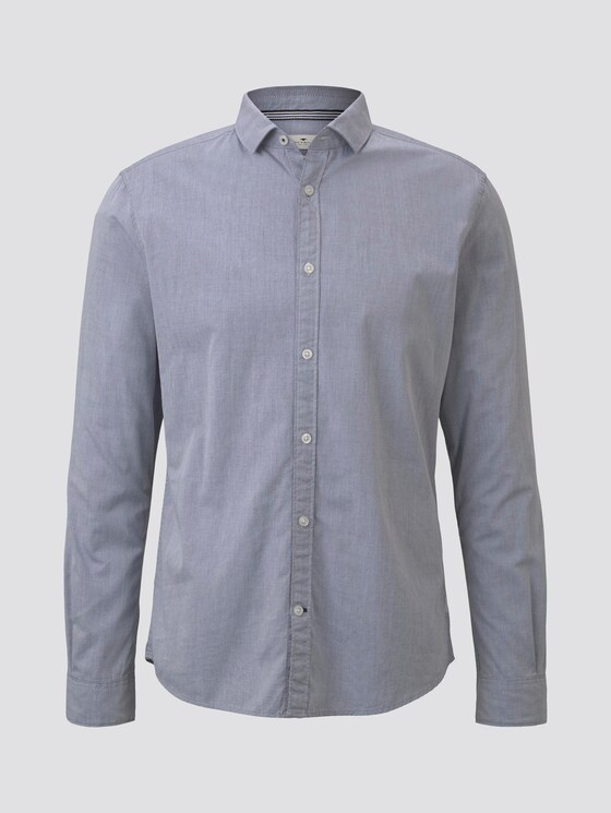 Strukturiertes Hemd - Männer - navy small diamond structure Strukturiertes Hemd - Männer - navy small diamond structure - 7 - TOM TAILOR