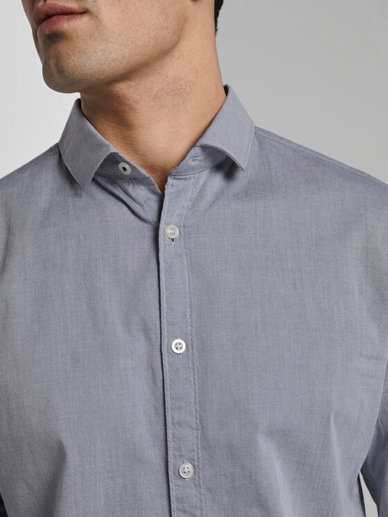 Strukturiertes Hemd - Männer - navy small diamond structure Strukturiertes Hemd - Männer - navy small diamond structure - 9 - TOM TAILOR