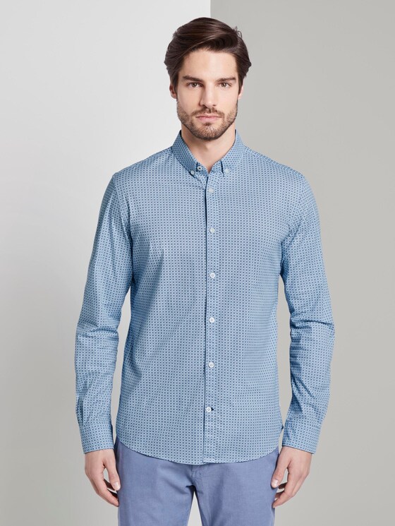 Gemustertes Hemd - Männer - light blue geometric design Gemustertes Hemd - Männer - light blue geometric design - 1 - TOM TAILOR