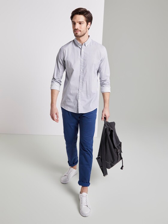 Gemustertes Hemd - Männer - white navy geometric design Gemustertes Hemd - Männer - white navy geometric design - 3 - TOM TAILOR