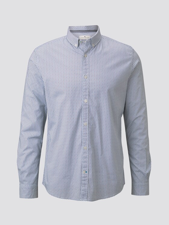 Gemustertes Hemd - Männer - white navy geometric design Gemustertes Hemd - Männer - white navy geometric design - 7 - TOM TAILOR