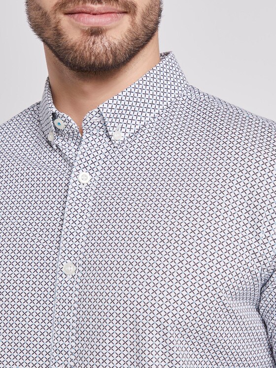 Gemustertes Hemd - Männer - white navy geometric design Gemustertes Hemd - Männer - white navy geometric design - 9 - TOM TAILOR