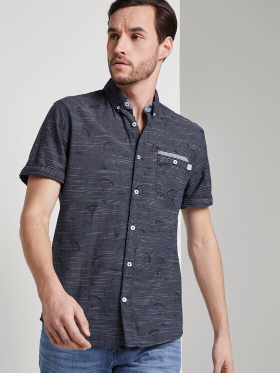 Fein gestreiftes Kurzarmhemd - Männer - navy parachute design Fein gestreiftes Kurzarmhemd - Männer - navy parachute design - 5 - TOM TAILOR