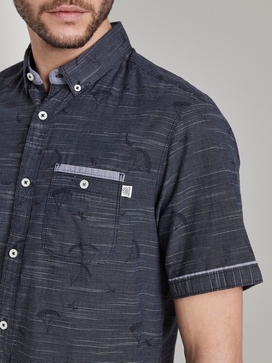 Fein gestreiftes Kurzarmhemd - Männer - navy parachute design Fein gestreiftes Kurzarmhemd - Männer - navy parachute design - 9 - TOM TAILOR