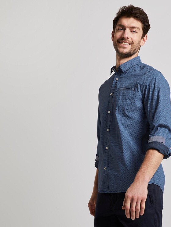 Gemustertes Hemd - Männer - navy lightblue zickzack design Gemustertes Hemd - Männer - navy lightblue zickzack design - 5 - TOM TAILOR