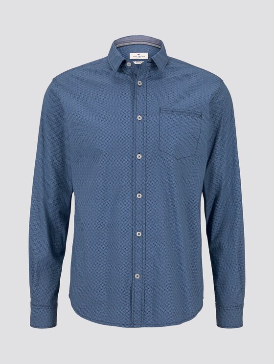 Gemustertes Hemd - Männer - navy lightblue zickzack design Gemustertes Hemd - Männer - navy lightblue zickzack design - 7 - TOM TAILOR