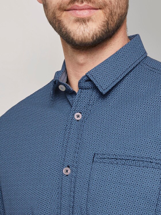 Gemustertes Hemd - Männer - navy lightblue zickzack design Gemustertes Hemd - Männer - navy lightblue zickzack design - 9 - TOM TAILOR