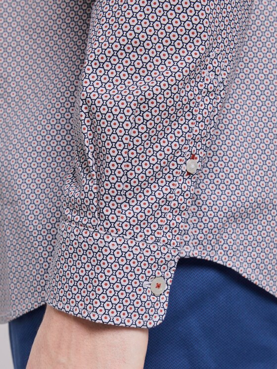 Patterned shirt - Men - white red geometrical design Patterned shirt - Men - white red geometrical design - 10 - TOM TAILOR