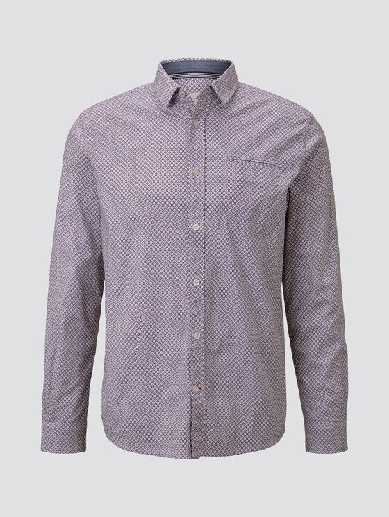 Patterned shirt - Men - white red geometrical design Patterned shirt - Men - white red geometrical design - 7 - TOM TAILOR