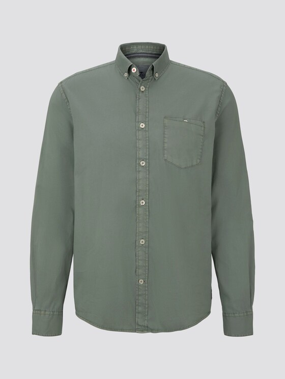 Oxford Hemd mit Brusttasche - Männer - Pale Bark Green Oxford Hemd mit Brusttasche - Männer - Pale Bark Green - 7 - TOM TAILOR