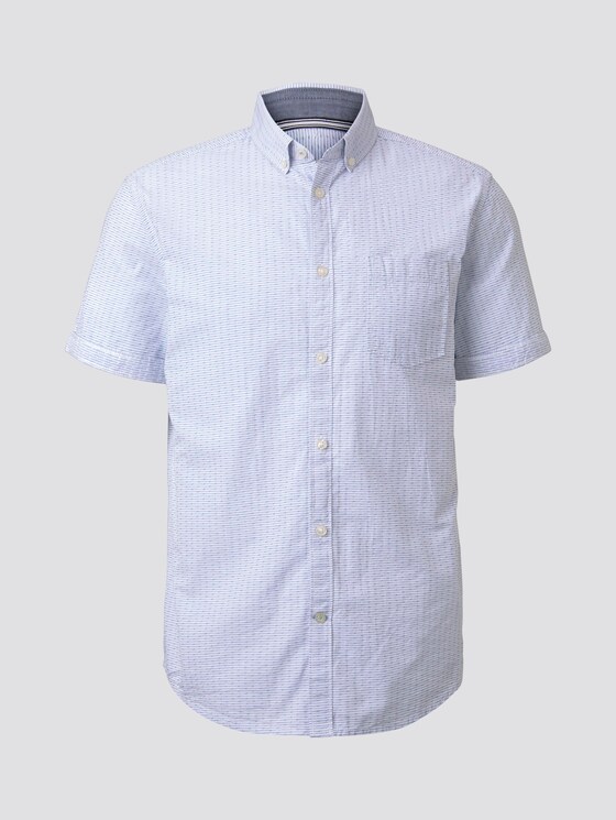 Strukturiertes Kurzarmhemd mit Streifen - Männer - light blue white dobby stripe Strukturiertes Kurzarmhemd mit Streifen - Männer - light blue white dobby stripe - 7 - TOM TAILOR