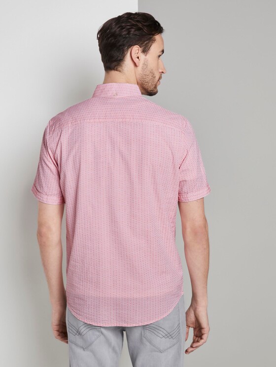 Strukturiertes Kurzarmhemd mit Streifen - Männer - red white dobby stripe Strukturiertes Kurzarmhemd mit Streifen - Männer - red white dobby stripe - 2 - TOM TAILOR