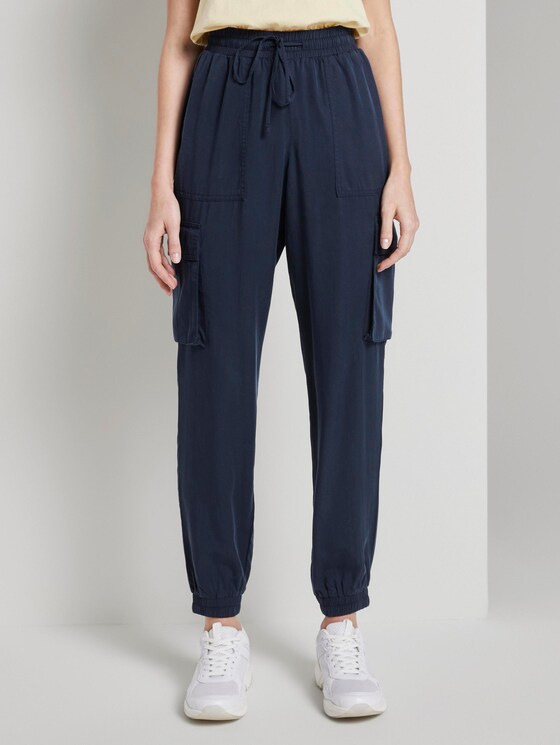 Nena & Larissa: Soft cargo trousers in a utility look - Women - Real Navy Blue Nena & Larissa: Soft cargo trousers in a utility look - Women - Real Navy Blue - 1 - TOM TAILOR Denim