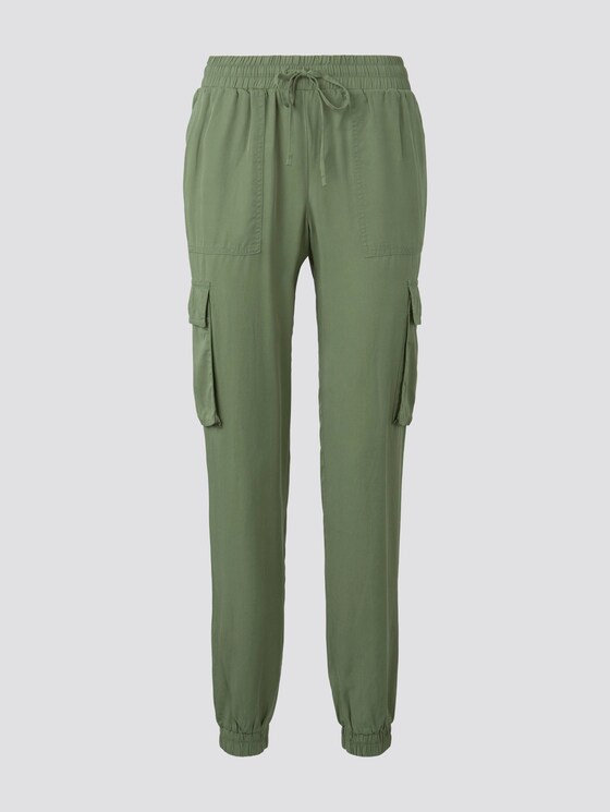 Nena & Larissa: Soft cargo trousers in a utility look - Women - dull moss green Nena & Larissa: Soft cargo trousers in a utility look - Women - dull moss green - 7 - TOM TAILOR Denim