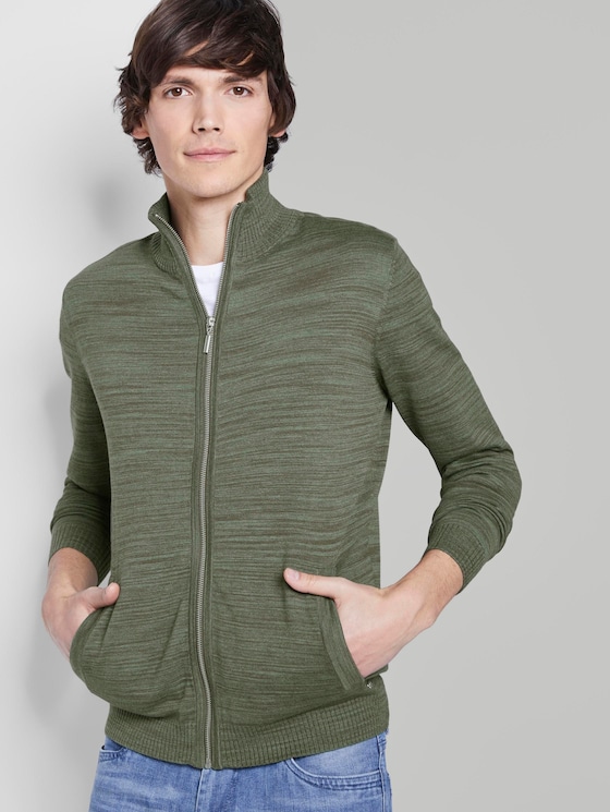 Feine Strickjacke - Männer - pale green olive heather yarn Feine Strickjacke - Männer - pale green olive heather yarn - 5 - TOM TAILOR