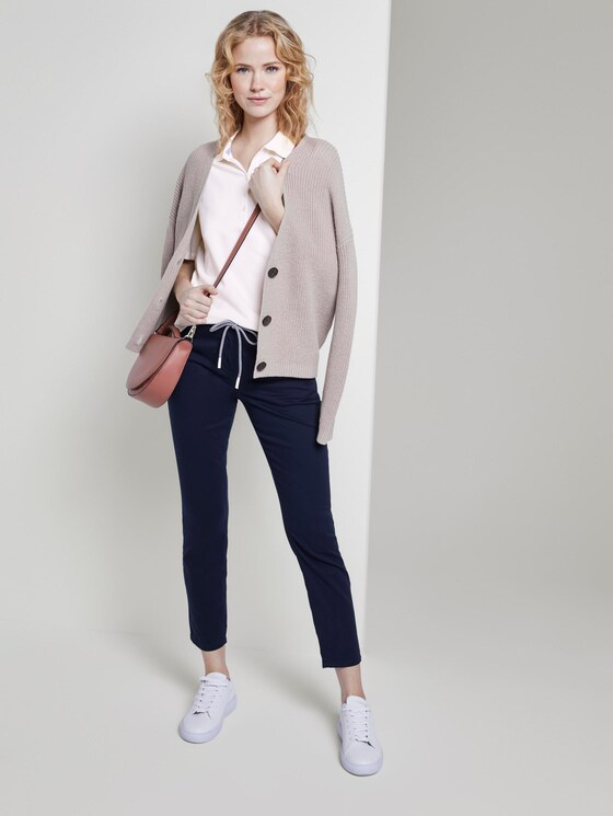 Polo shirt with a long button tab - Women - Whisper White Polo shirt with a long button tab - Women - Whisper White - 3 - TOM TAILOR
