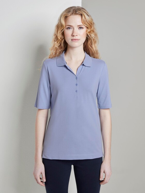 Poloshirt mit langer Knopfleiste - Frauen - Parisienne Blue Poloshirt mit langer Knopfleiste - Frauen - Parisienne Blue - 1 - TOM TAILOR