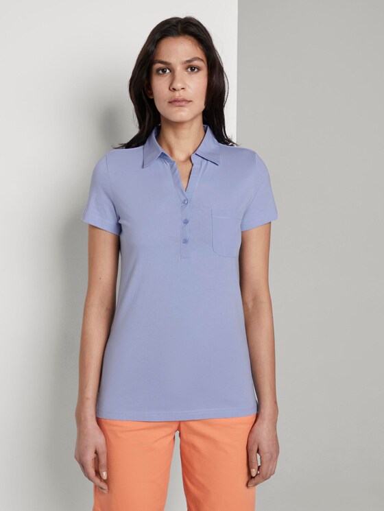 Basic polo shirt met borstzak - Vrouwen - Parisienne Blue Basic polo shirt met borstzak - Vrouwen - Parisienne Blue - 1 - TOM TAILOR