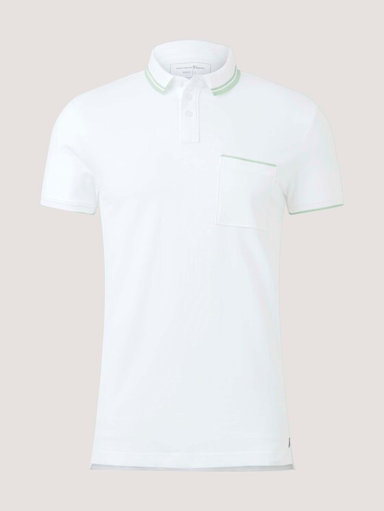 Poloshirt mit Kontraststreifen - Männer - White Poloshirt mit Kontraststreifen - Männer - White - 7 - TOM TAILOR Denim