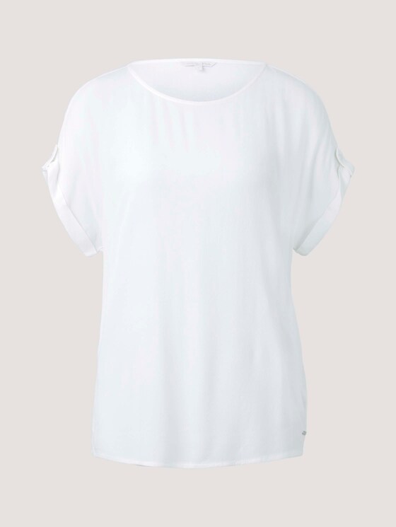 Blouse top with turn-ups - Women - Off White Blouse top with turn-ups - Women - Off White - 7 - TOM TAILOR Denim