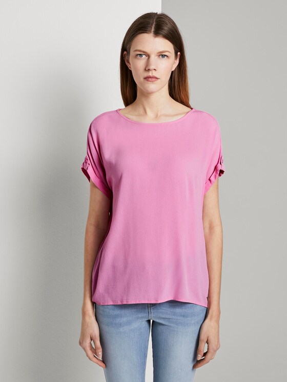 Blusenshirt mit Turn-Ups - Frauen - bright pink Blusenshirt mit Turn-Ups - Frauen - bright pink - 1 - TOM TAILOR Denim