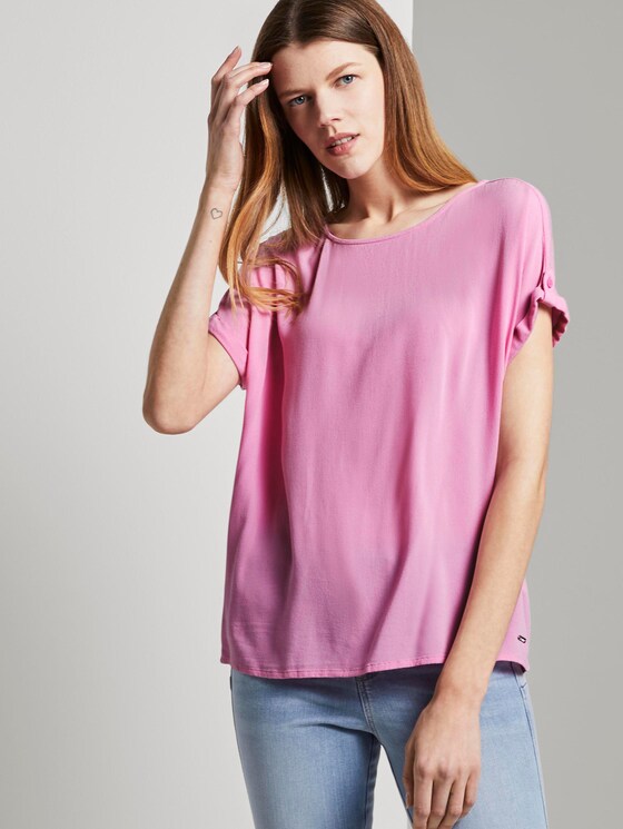 Blusenshirt mit Turn-Ups - Frauen - bright pink Blusenshirt mit Turn-Ups - Frauen - bright pink - 5 - TOM TAILOR Denim