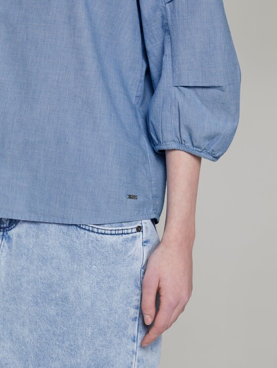 Bluse mit Ballonärmeln - Frauen - Light Blue Chambray Bluse mit Ballonärmeln - Frauen - Light Blue Chambray - 10 - TOM TAILOR Denim