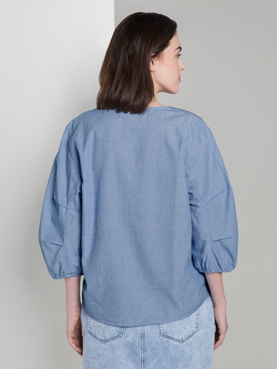 Bluse mit Ballonärmeln - Frauen - Light Blue Chambray Bluse mit Ballonärmeln - Frauen - Light Blue Chambray - 2 - TOM TAILOR Denim