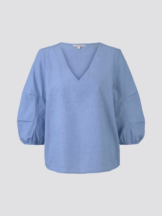 Bluse mit Ballonärmeln - Frauen - Light Blue Chambray Bluse mit Ballonärmeln - Frauen - Light Blue Chambray - 7 - TOM TAILOR Denim