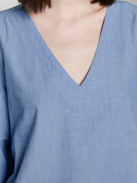 Bluse mit Ballonärmeln - Frauen - Light Blue Chambray Bluse mit Ballonärmeln - Frauen - Light Blue Chambray - 9 - TOM TAILOR Denim
