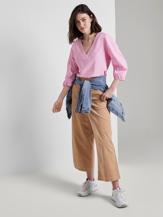 Bluse mit Ballonärmeln - Frauen - bright pink chambray Bluse mit Ballonärmeln - Frauen - bright pink chambray - 3 - TOM TAILOR Denim