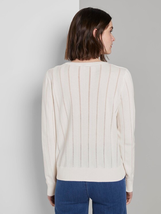 Strukturierter Strickpullover - Frauen - Whisper White Strukturierter Strickpullover - Frauen - Whisper White - 2 - TOM TAILOR