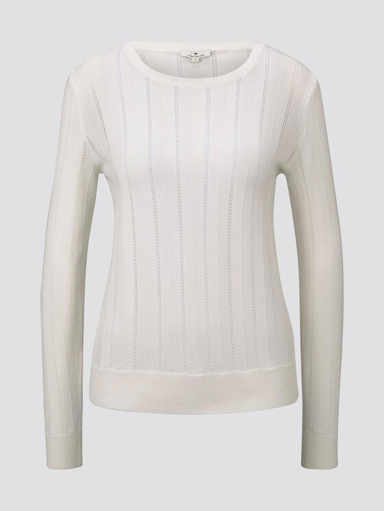 Strukturierter Strickpullover - Frauen - Whisper White Strukturierter Strickpullover - Frauen - Whisper White - 7 - TOM TAILOR