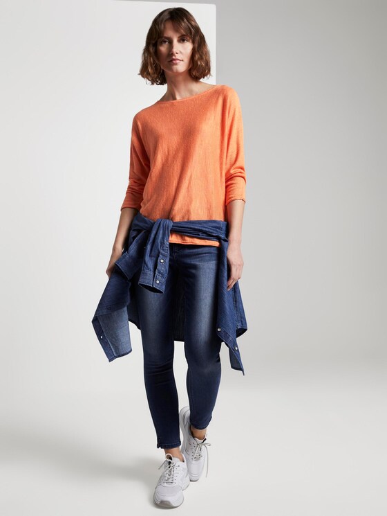 Schlichter Pullover - Frauen - fruity melon orange Schlichter Pullover - Frauen - fruity melon orange - 3 - TOM TAILOR