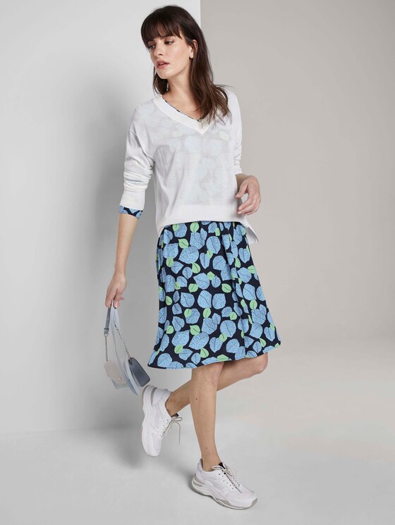 Jurk met all-over print - - navy leaves design Jurk met all-over print - - navy leaves design - 3 - Mine to five