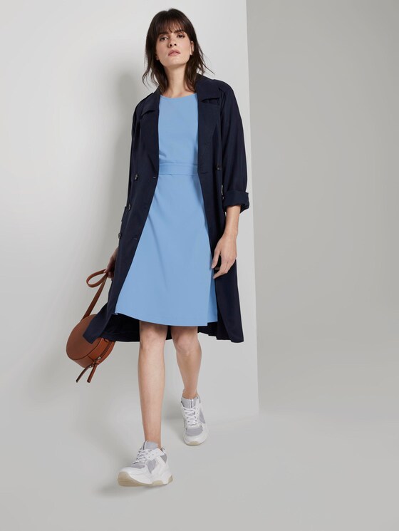 Dress with a tie belt - - Soft Charming Blue Dress with a tie belt - - Soft Charming Blue - 3 - Mine to five