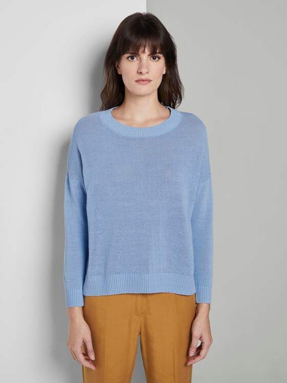 Schlichter Strickpullover - Frauen - Soft Charming Blue Schlichter Strickpullover - Frauen - Soft Charming Blue - 1 - Mine to five