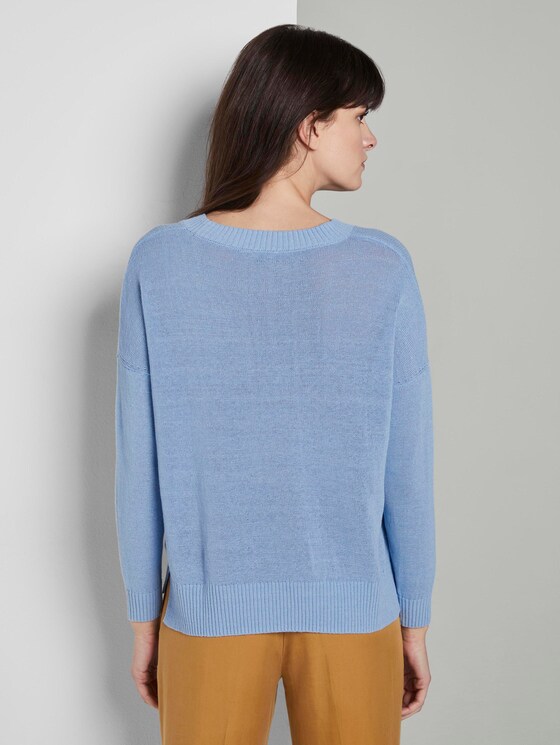 Schlichter Strickpullover - Frauen - Soft Charming Blue Schlichter Strickpullover - Frauen - Soft Charming Blue - 2 - Mine to five